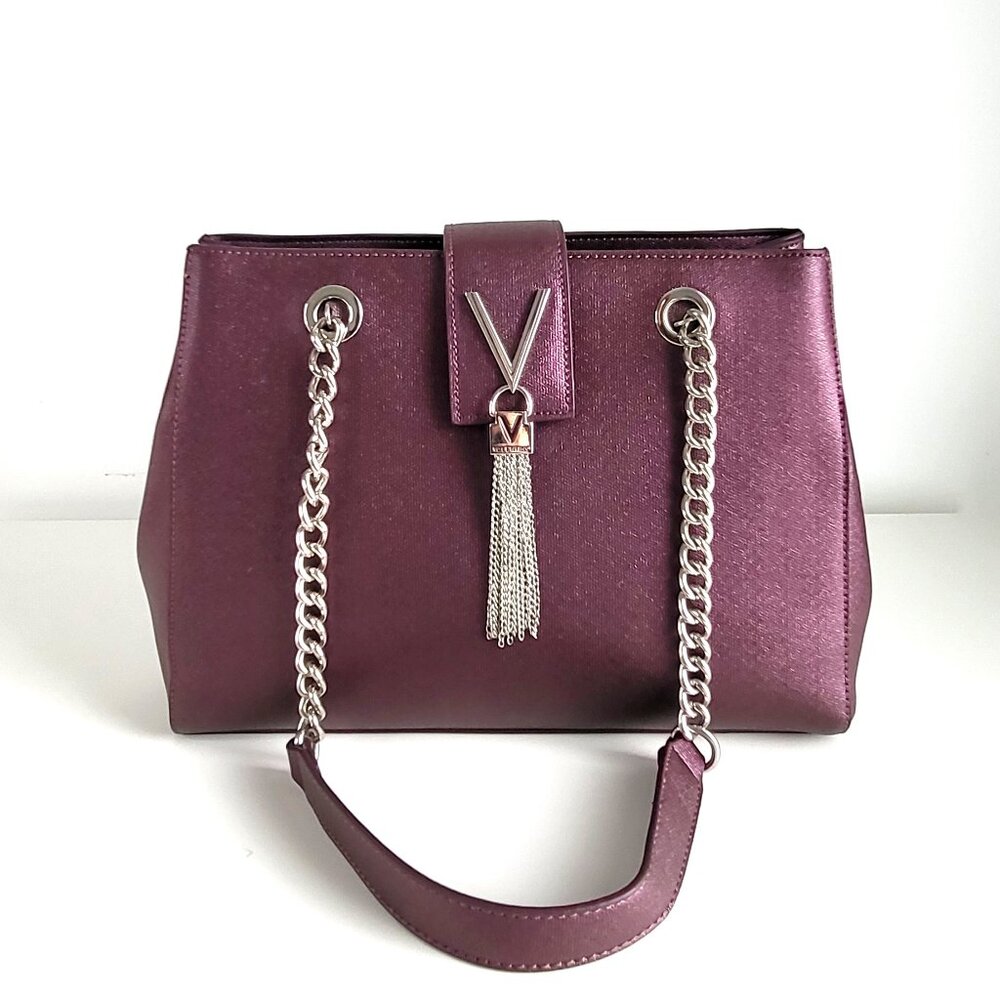 Mario Valentino Metallic Purple Shoulder Bag